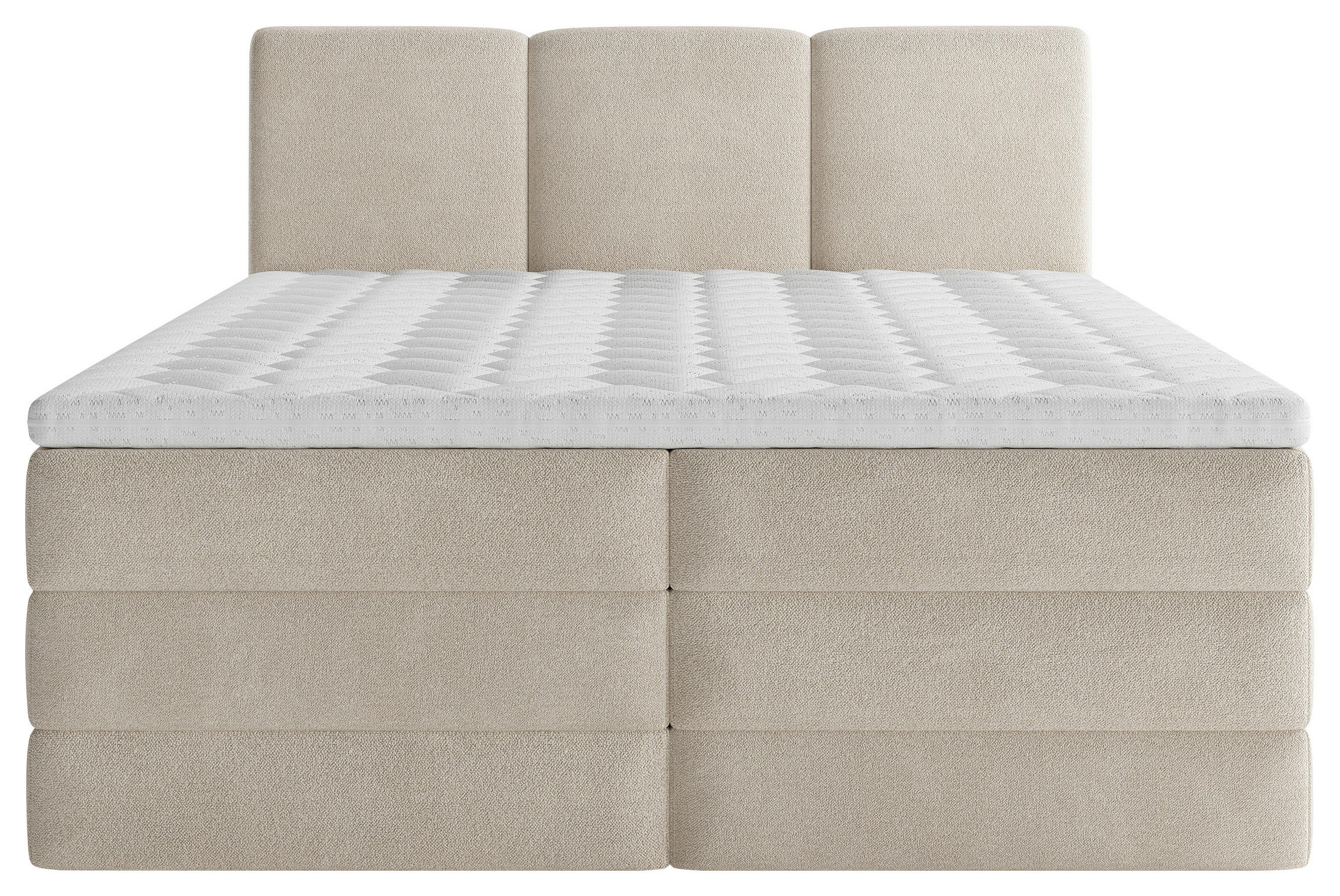 Thumbnail - Mid.you Boxspringbett, Creme, Holz, Textil, Holzwerkstoff, H2 + H3, Höhe ca. 19 cm, 160x200 cm, Bettkasten, gepolstertes...