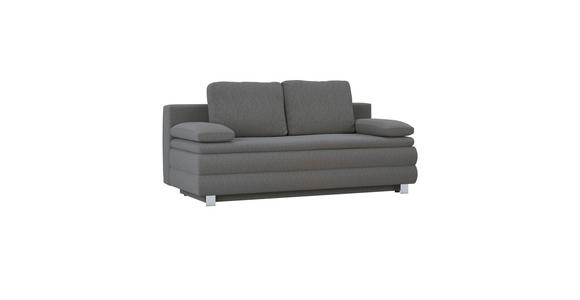 BOXSPRINGSOFA Flachgewebe Graphitfarben  - Silberfarben/Graphitfarben, Design, Textil/Metall (202/96/105cm) - Carryhome