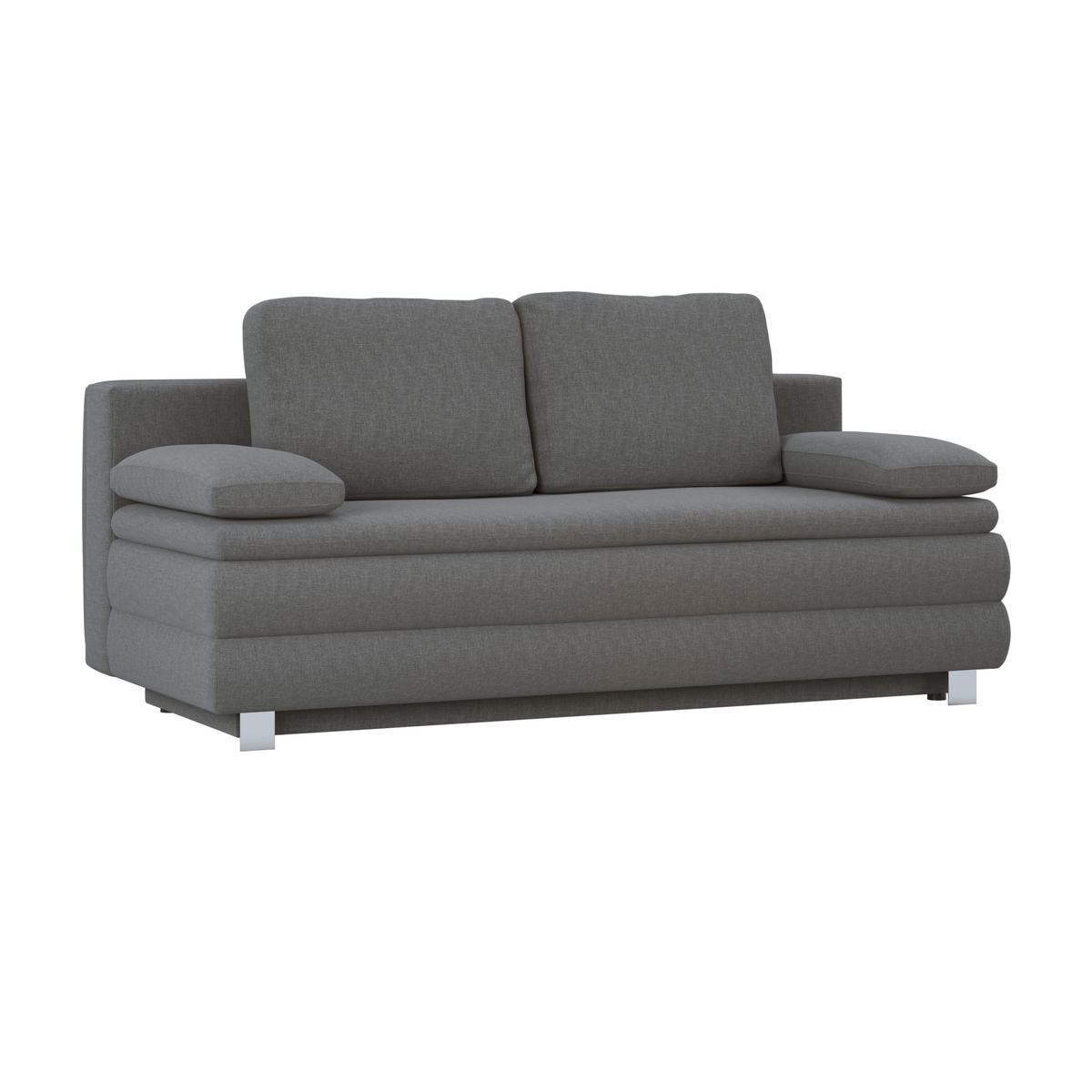 BOXSPRING SOFA grafitno siva  - srebrna/grafitno siva, Dizajnerski, tekstil/metal (202/96/105cm) - Carryhome