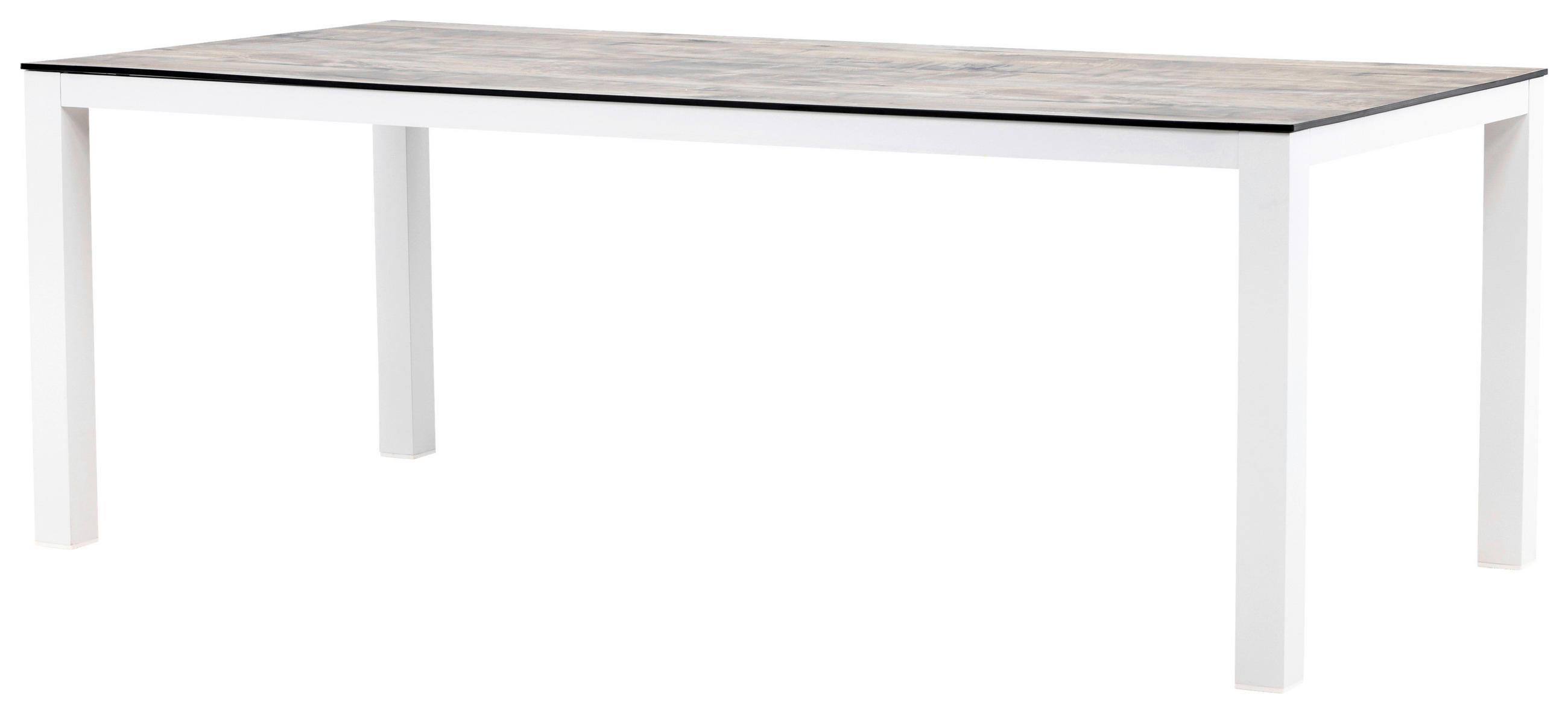 UTEBORD metall, plast rektangulär  - vit/grå, Klassisk, metall/plast (205/100/75cm) - Gardenson