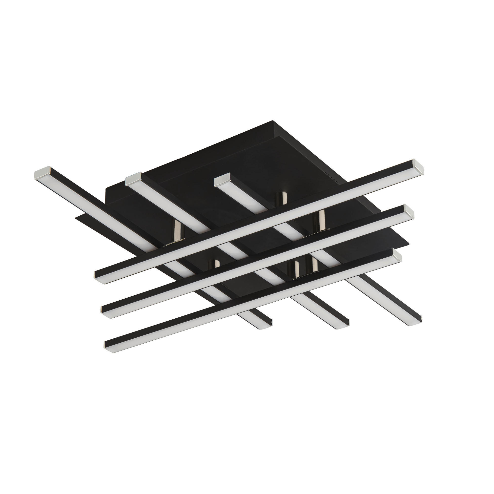 LED-TAKLAMPA Matrix 45,5/45,5/8,5 cm  - vit/kromfärg, Modern, metall/plast (45,5/45,5/8,5cm)