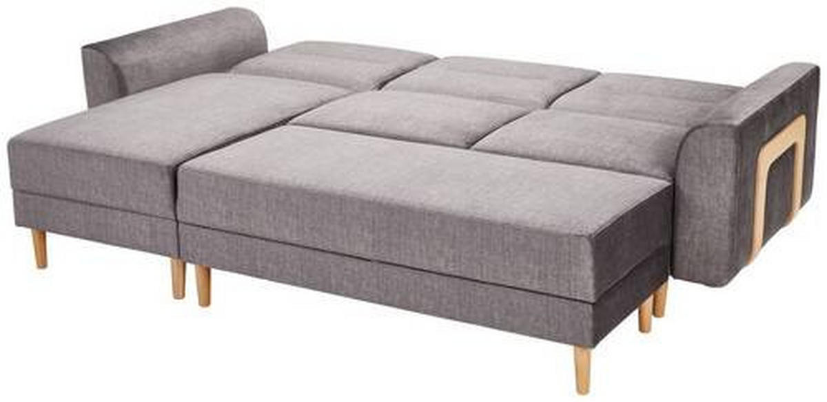 ECKSOFA in Velours Anthrazit  - Currygelb/Anthrazit, Modern, Holz/Textil (144/240cm) - Max Winzer