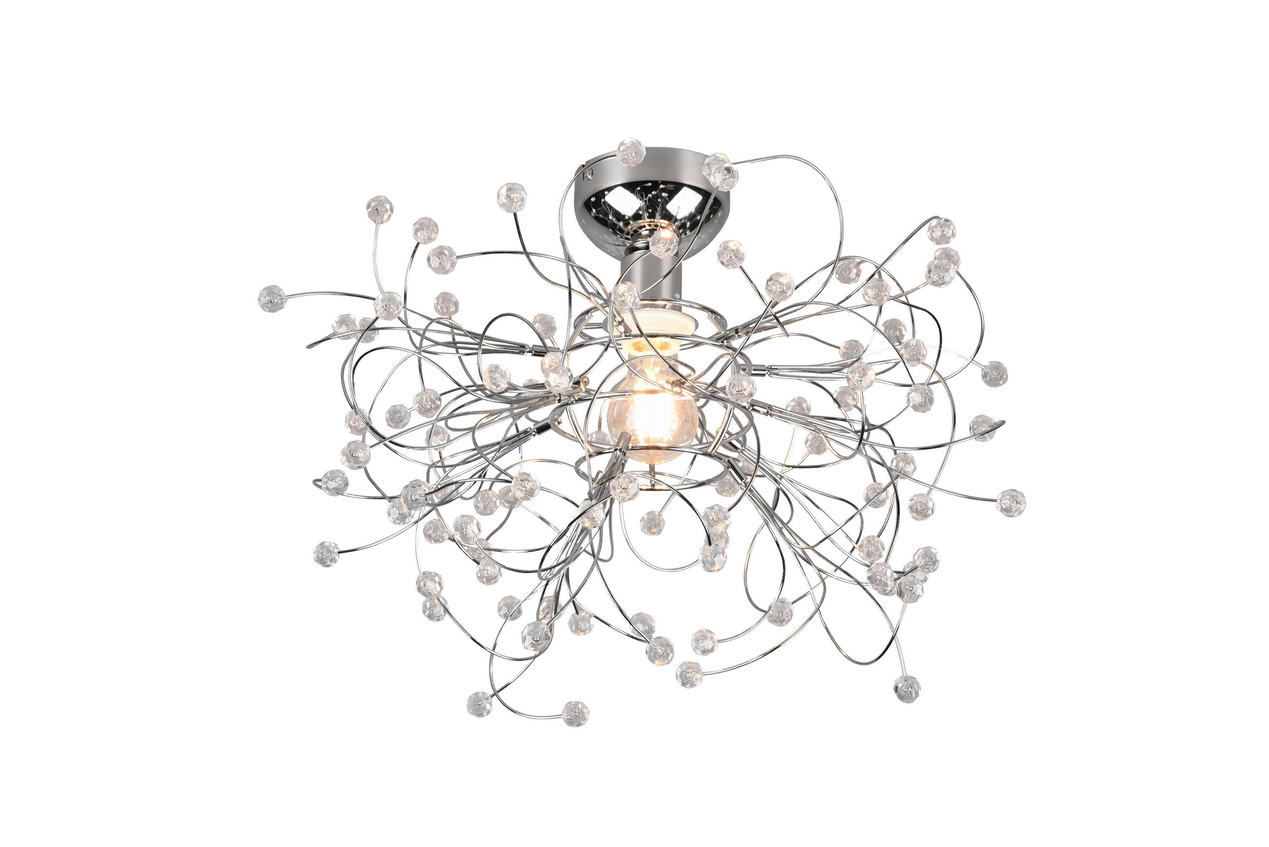 DECKENLEUCHTE  52/35 cm    - Chromfarben/Transparent, Konventionell, Kunststoff/Metall (52/35cm)
