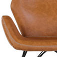 SCHAUKELSTUHL in Lederlook Cognac  - Eichefarben/Cognac, KONVENTIONELL, Holz/Textil (74/94/85cm) - Carryhome