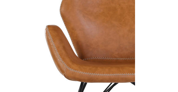 SCHAUKELSTUHL in Lederlook Cognac  - Eichefarben/Cognac, KONVENTIONELL, Holz/Textil (74/94/85cm) - Carryhome