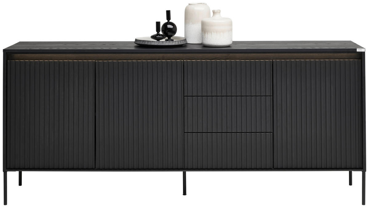 SIDEBOARD 192/82/40 cm  - svart, Design, trämaterial (192/82/40cm) - Hom`in