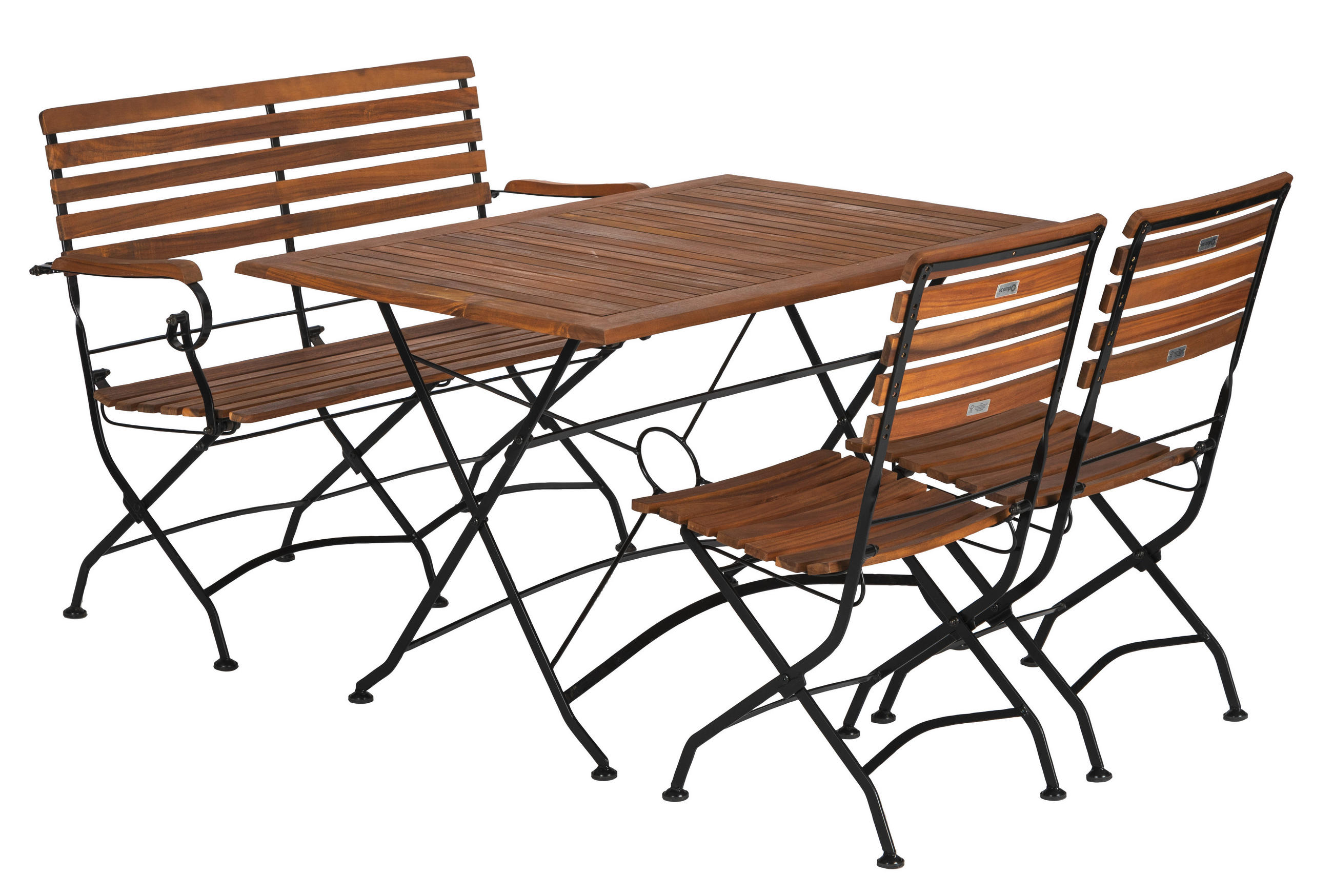 GARTENTISCHGRUPPE Akazie Eisen  - Anthrazit/Akaziefarben, Basics, Holz/Metall (120/75/80cm)