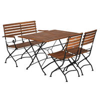 GARTENTISCHGRUPPE   - Anthrazit/Akaziefarben, Basics, Holz/Metall (120/75/80cm) - Gardenson