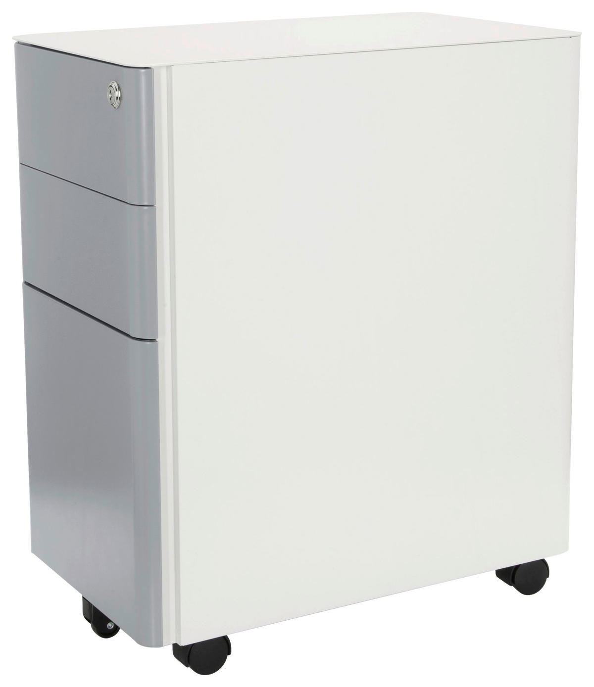 ROLLCONTAINER Grau, Weiß  - Weiß/Grau, MODERN, Kunststoff/Metall (30/59/50cm) - MID.YOU