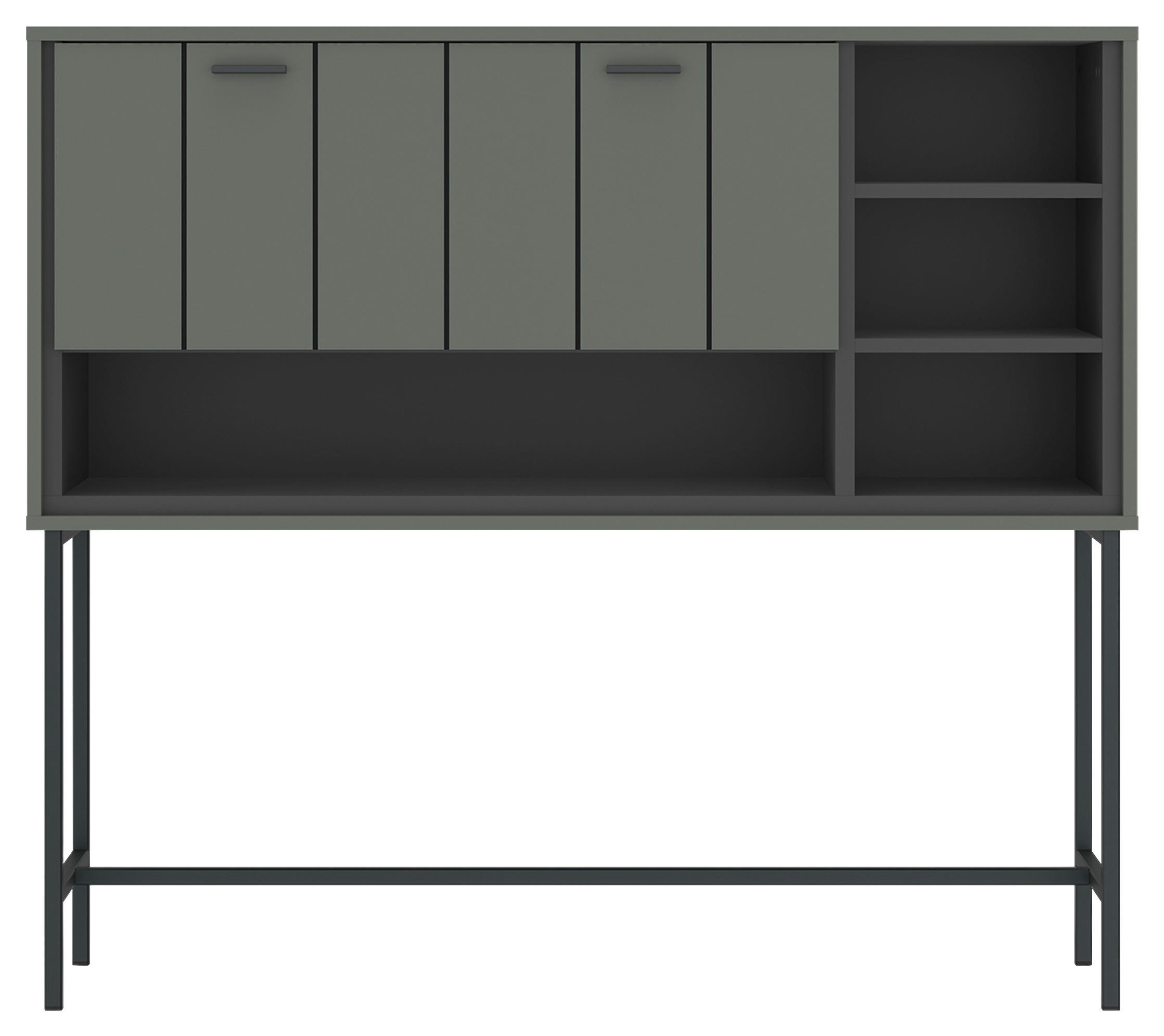 BAR Grau, Grün, Schwarz  - Schwarz/Grau, Design, Holzwerkstoff/Kunststoff (127/112,5/40cm) - Carryhome