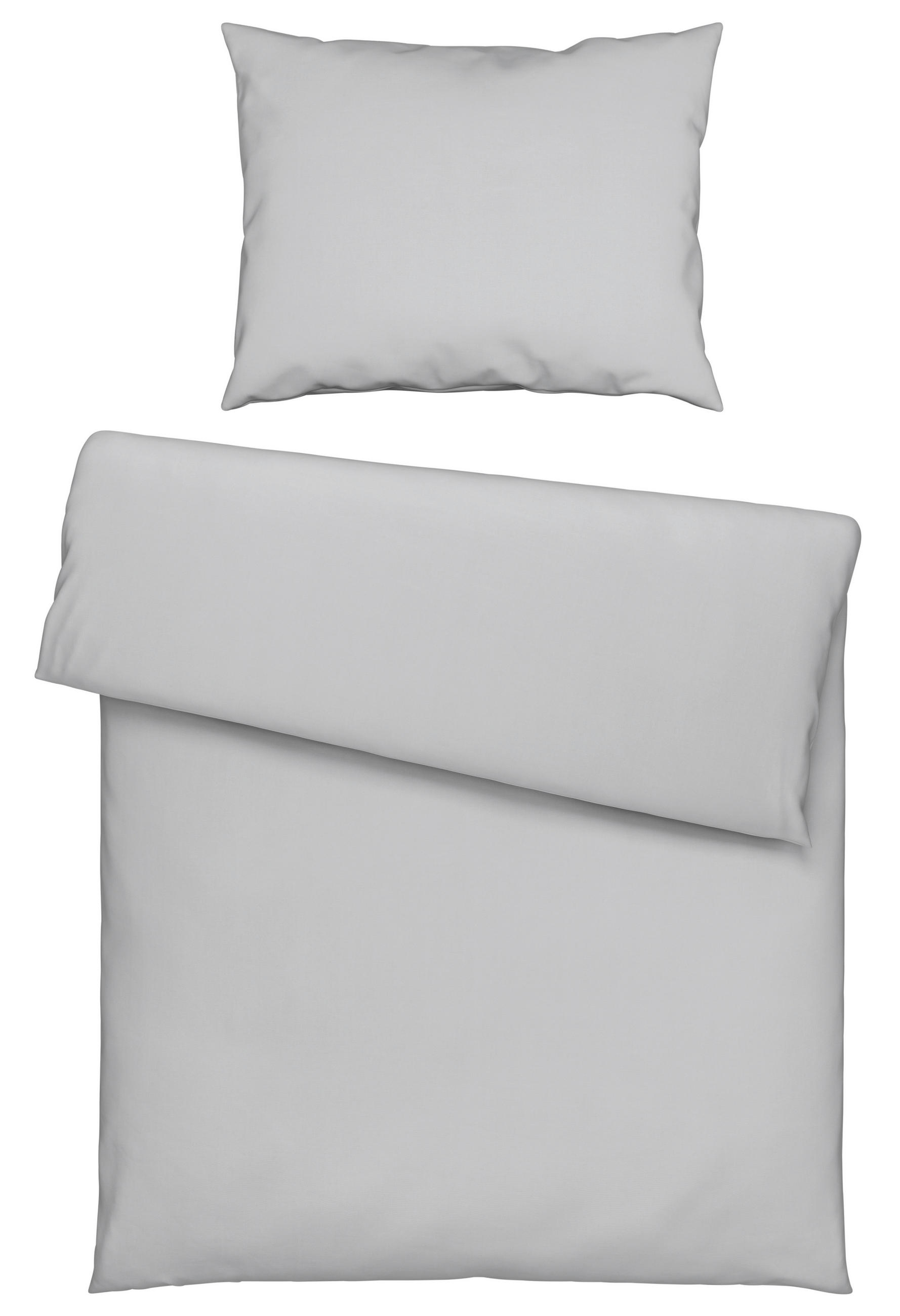 POSTELJNINA Uni 140/220 cm saten srebrne barve  - srebrne barve, Basics, tekstil (140/220cm) - Novel