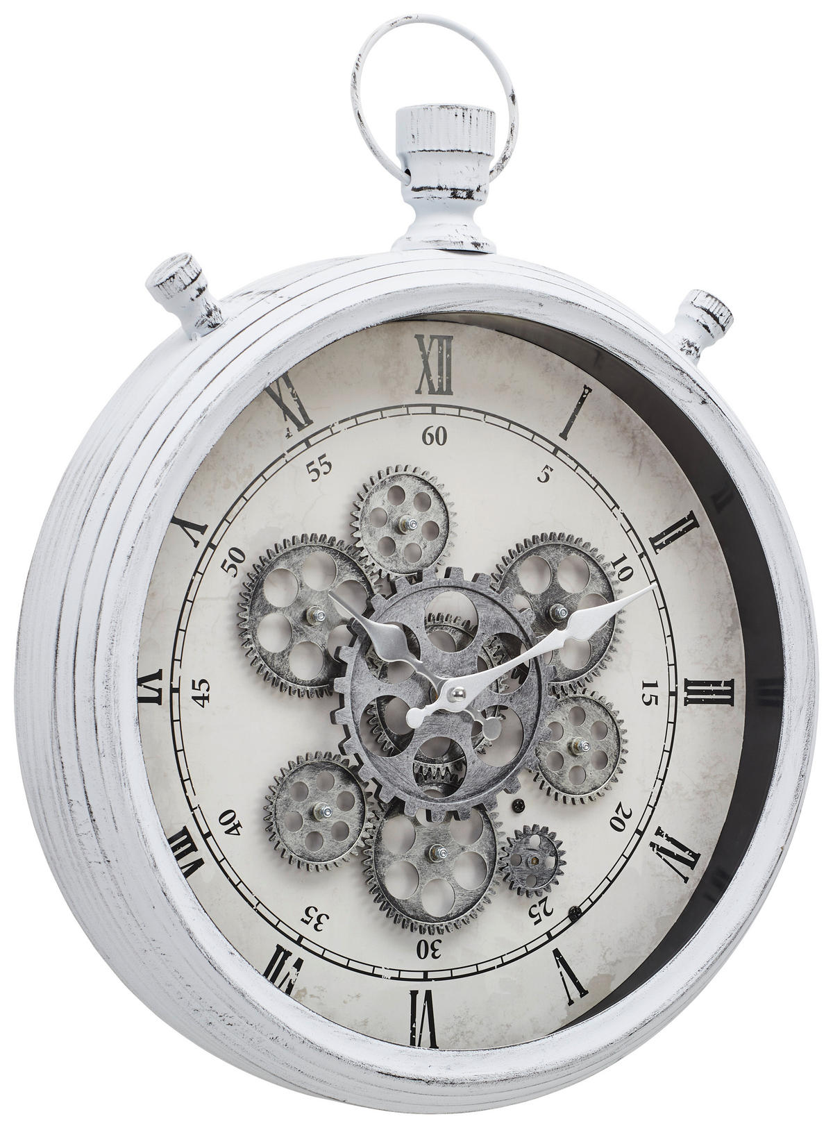 WANDUHR Grau, Schwarz, Weiß 40/52/6,8 cm  - Schwarz/Weiß, LIFESTYLE, Glas/Kunststoff (40/52/6,8cm) - Landscape