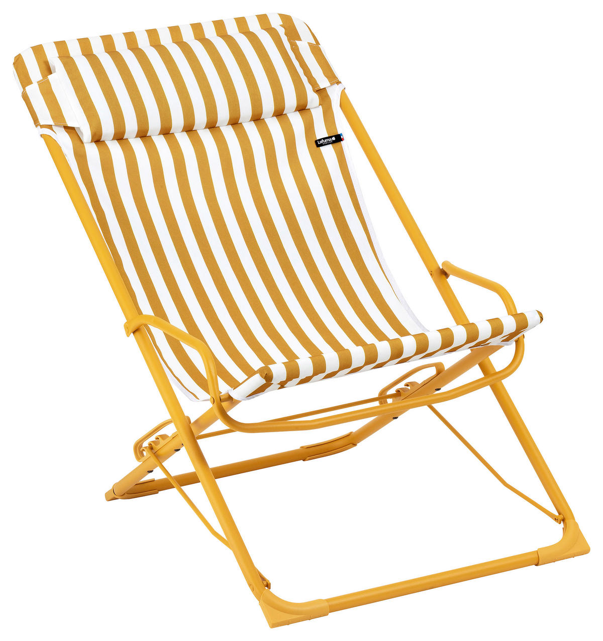 STRANDSTUHL Stahl Gelb, Weiß  - Gelb/Weiß, Basics, Kunststoff/Metall (60/91/83cm) - Lafuma Mobilier