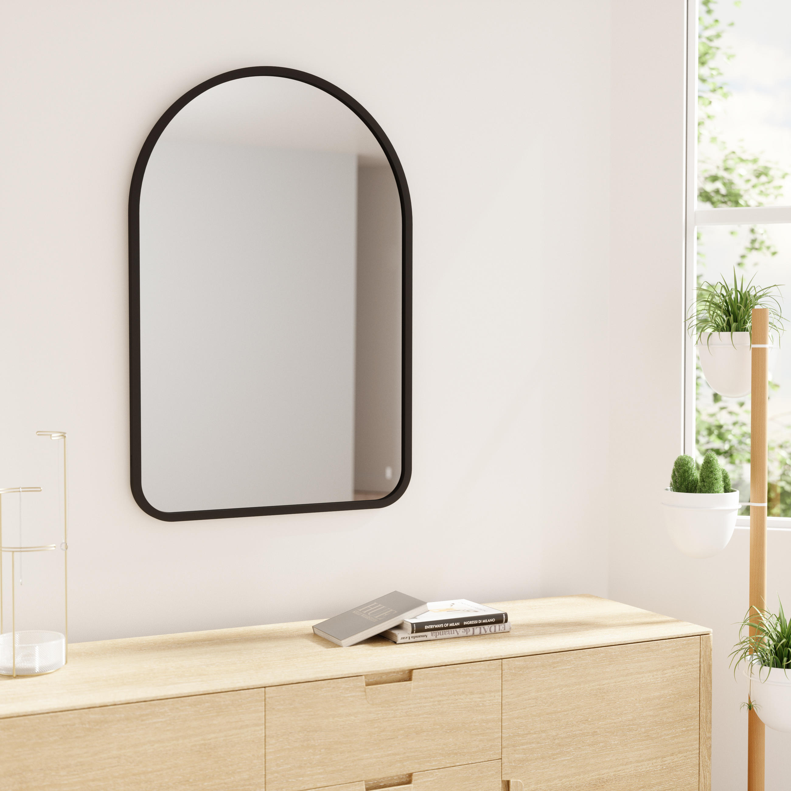 WANDSPIEGEL 62/93/3 cm in Freiform - Schwarz, KONVENTIONELL, Glas/Kunststoff (62/93/3cm) - Umbra