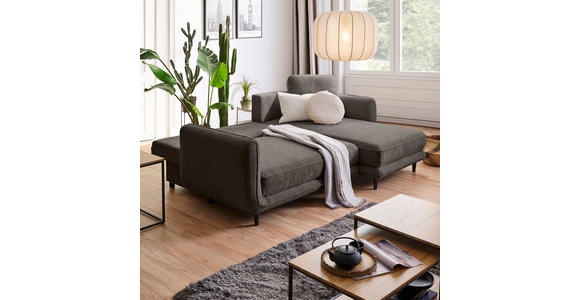 ECKSOFA in Struktur Taupe  - Taupe/Schwarz, KONVENTIONELL, Holz/Textil (247/170cm) - Carryhome