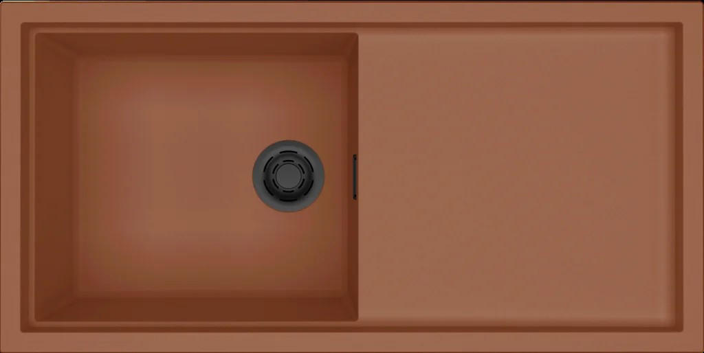 SPÜLE SINTESI 480  - Terracotta/Schwarz, Basics, Keramik (100/50/21,7cm) - HKT