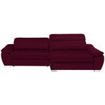 ECKSOFA Dunkelrot Webstoff  - Silberfarben/Dunkelrot, Design, Kunststoff/Textil (270/175cm) - Carryhome