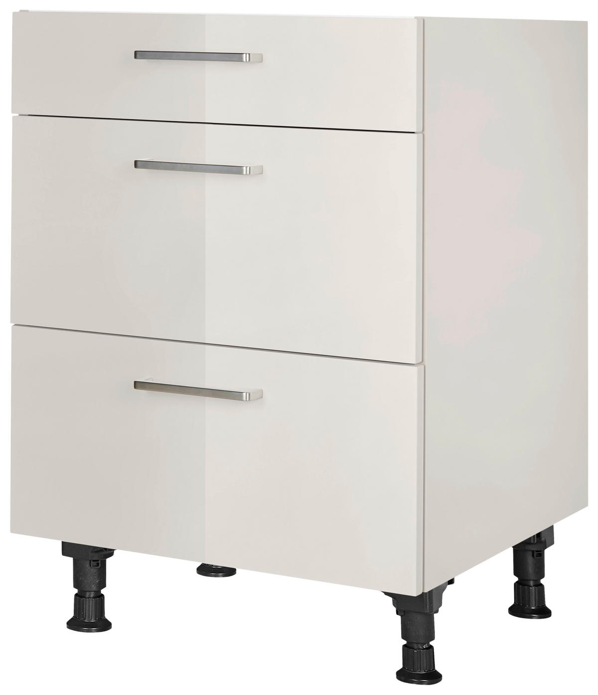 SCHUBKASTENUNTERSCHRANK 60/87/56 cm  in Hellgrau  - Edelstahlfarben/Hellgrau, MODERN, Holzwerkstoff/Metall (60/87/56cm) - Nobilia