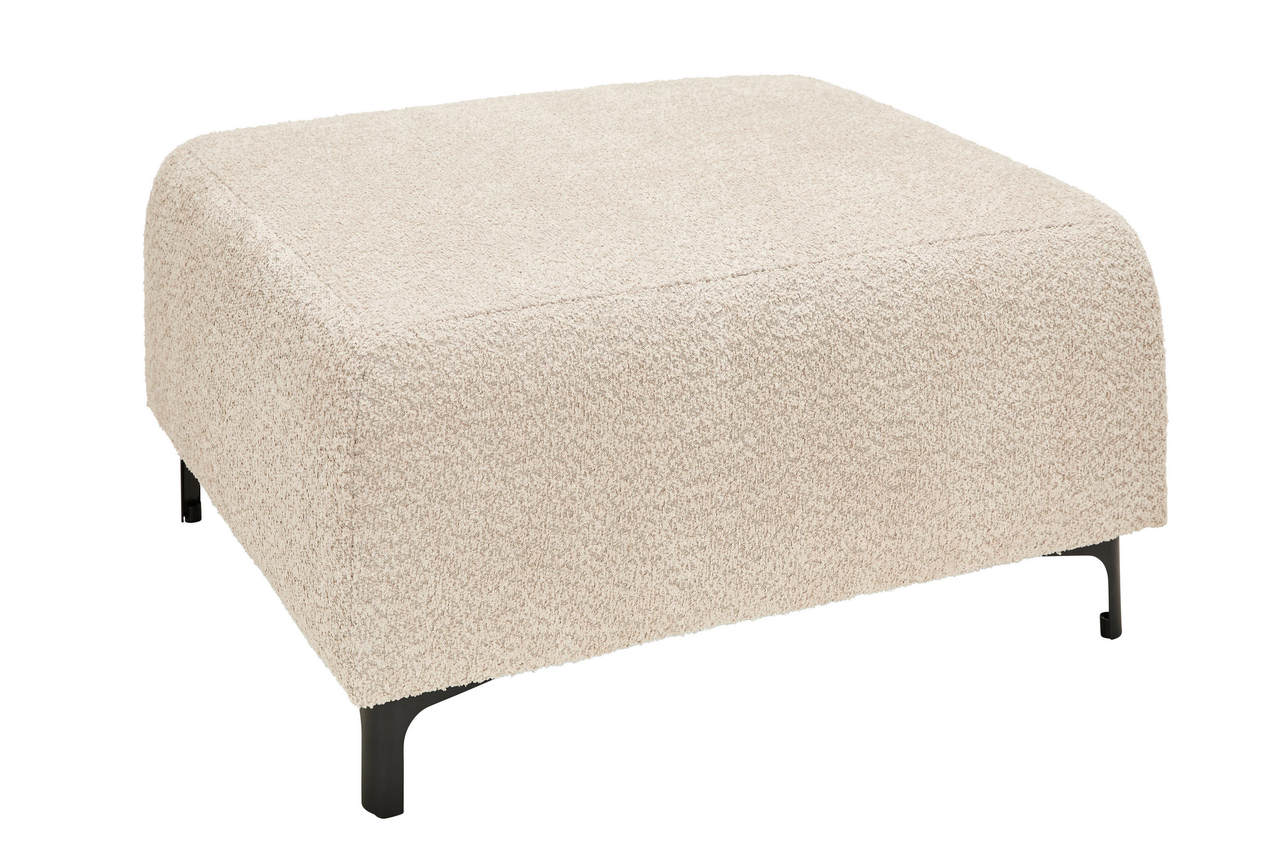 HOCKER Chenille Beige  - Beige/Schwarz, KONVENTIONELL, Textil/Metall (99/46/77cm) - Carryhome