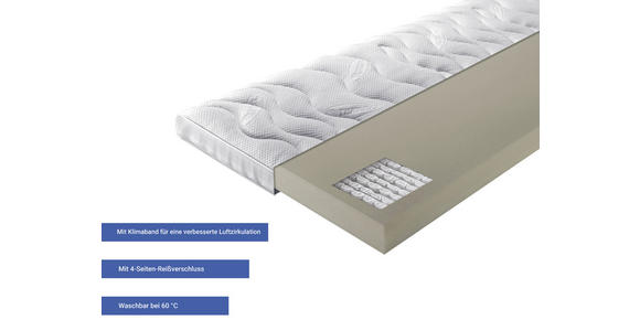 TOPPER 90/200 cm Höhe ca. 10 cm  - Weiß, KONVENTIONELL, Textil (90/200cm) - Novel