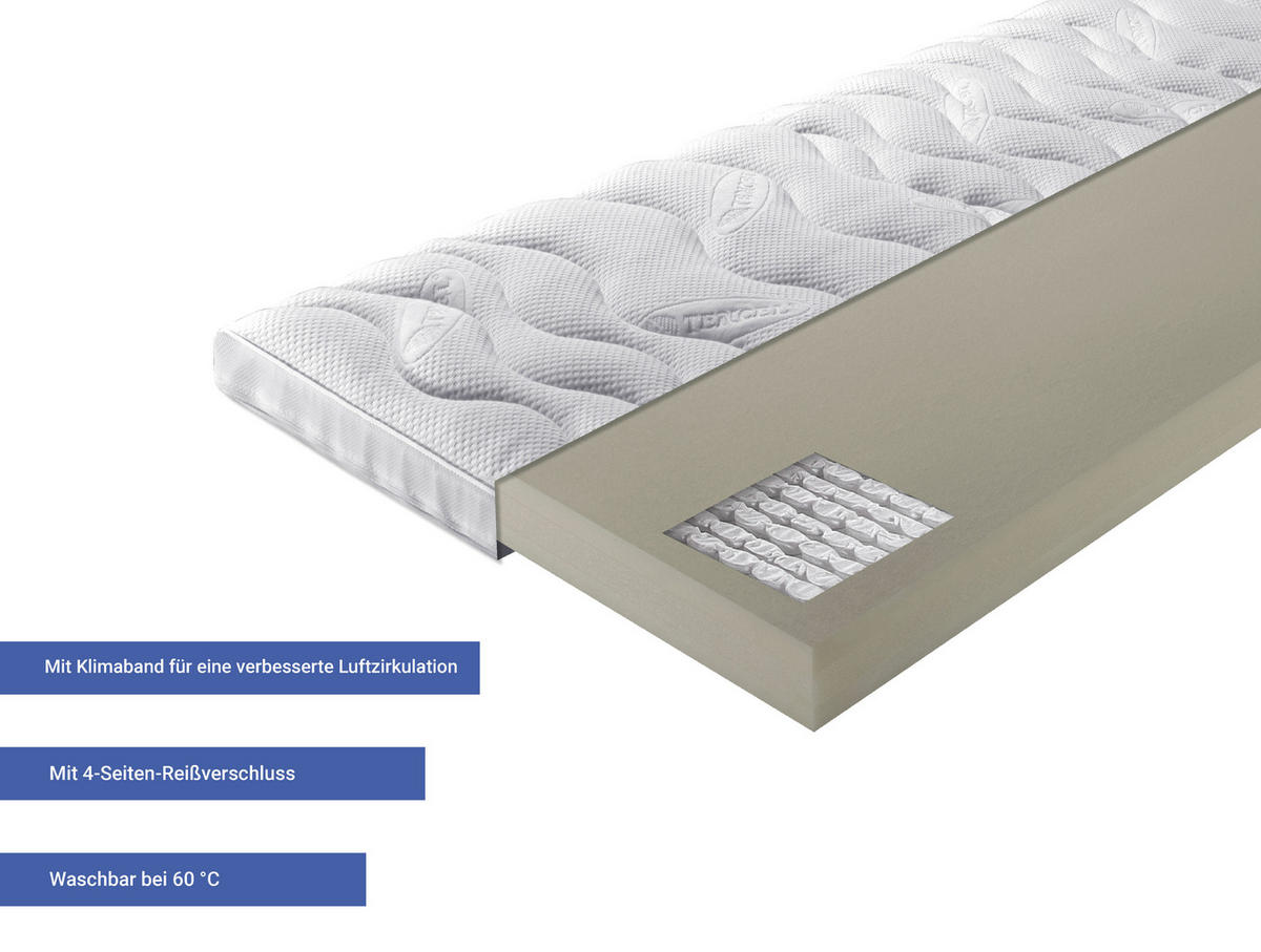 TOPPER 90/200 cm Höhe ca. 10 cm  - Weiss, Konventionell, Textil (90/200cm) - Novel