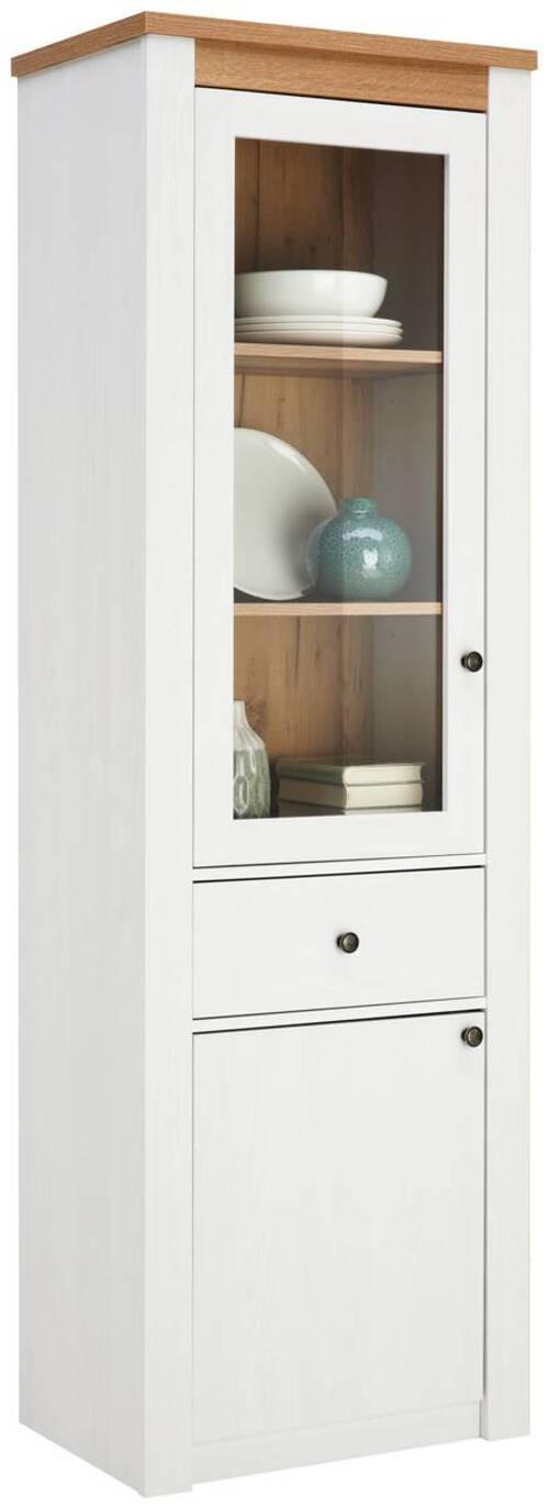 Landscape VITRÍNA, biela, farba smrekovca, 62/196/42 cm