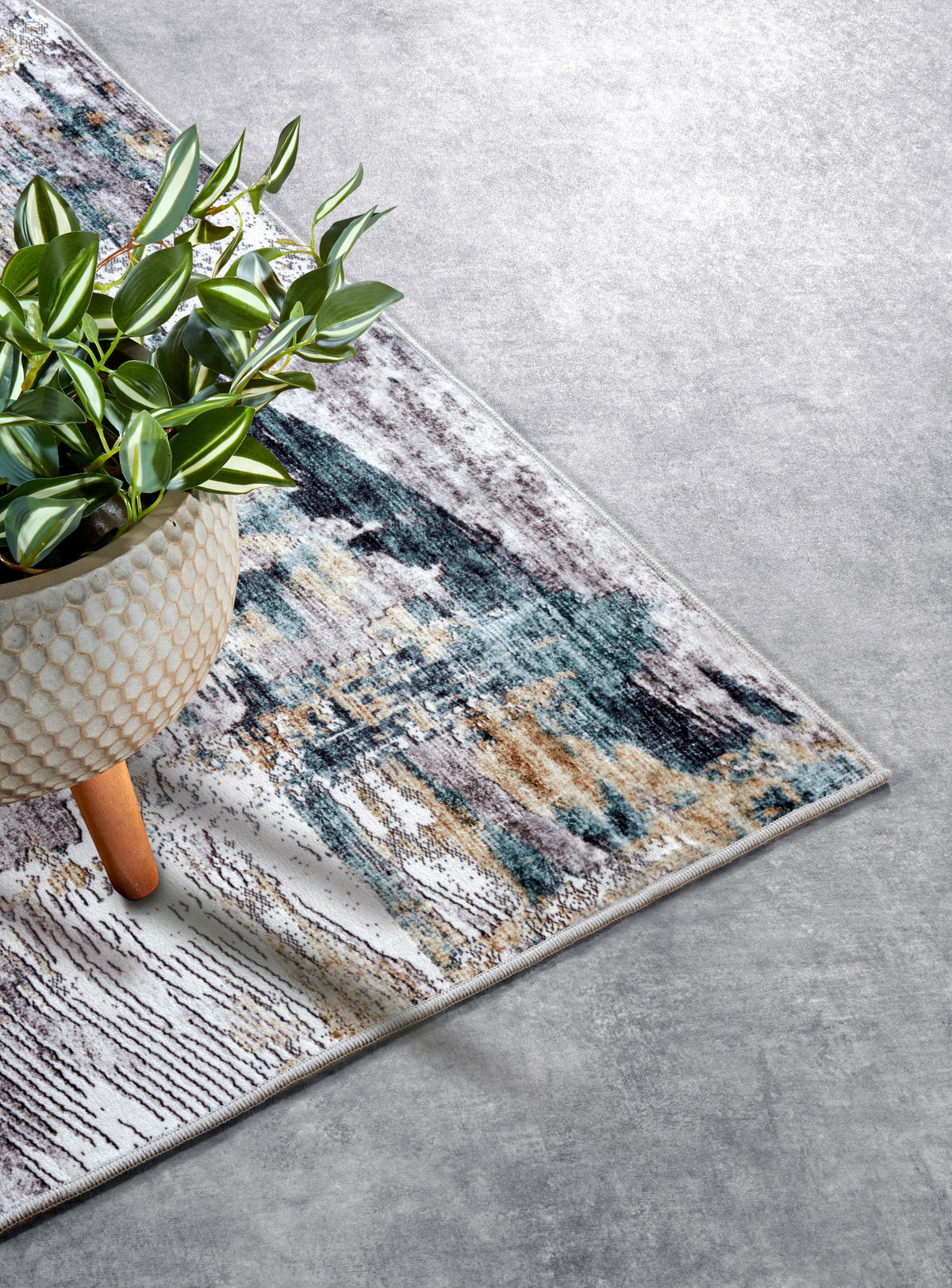 FLACHWEBETEPPICH 120/160 cm Imagination Goldfarben, Blau  - Blau/Goldfarben, Design, Kunststoff (120/160cm) - Hanse Home