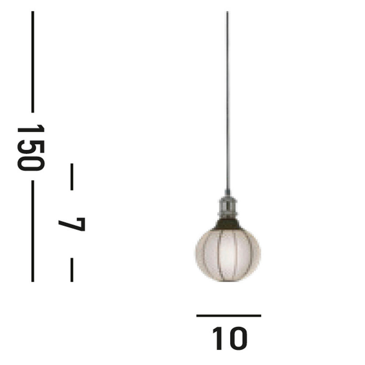 PENDELLEUCHTE 9,8/300 cm  - Schwarzchrom, KONVENTIONELL, Metall (9,8/300cm)