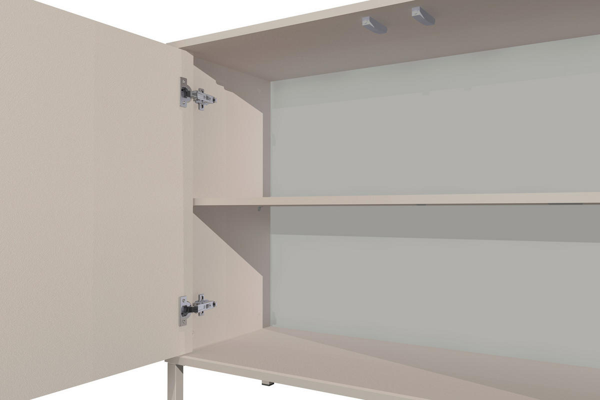 LOWBOARD  in 205/62/40 cm  - Kaschmir, Design, Holzwerkstoff/Metall (205/62/40cm) - MID.YOU