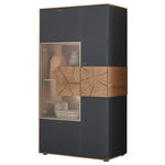 HIGHBOARD Anthrazit, Eichefarben  77/148/39 cm  - Edelstahlfarben/Eichefarben, Design, Glas/Holz (77/148/39cm) - Valnatura