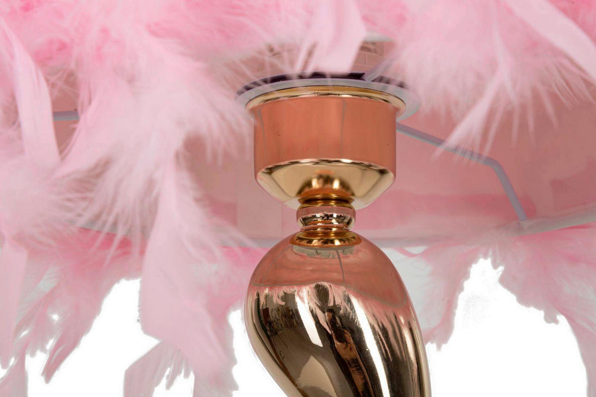 TISCHLEUCHTE - Pink/Goldfarben, Basics, Kunststoff/Metall (25/47/25cm)