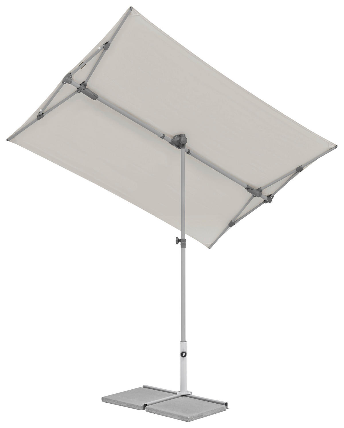 SONNENSCHIRM  195/140 cm  - Platinfarben/Hellgrau, KONVENTIONELL, Metall (195/140cm) - Suncomfort by Glatz