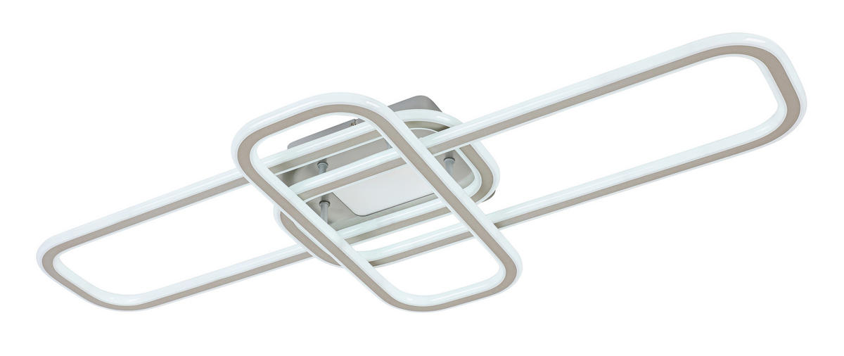 LED-DECKENLEUCHTE Etamin 103/46/11 cm   - Alufarben/Weiß, Design, Kunststoff/Metall (103/46/11cm) - Novel