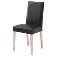 STUHL  in Lederlook Textil  - Schwarz/Sonoma Eiche, KONVENTIONELL, Holz/Textil (44/92/57cm) - Carryhome