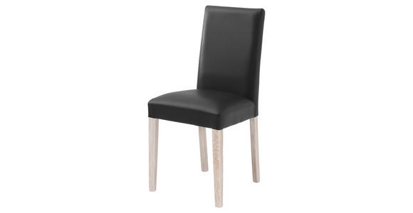 STUHL  in Lederlook Textil  - Schwarz/Sonoma Eiche, KONVENTIONELL, Holz/Textil (44/92/57cm) - Carryhome