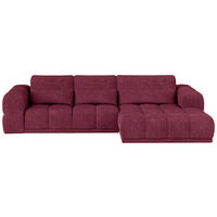 HÖRNSOFFA i chenille mörkröd  - mörkröd/svart, Klassisk, textil/plast (290/203cm) - MID.YOU