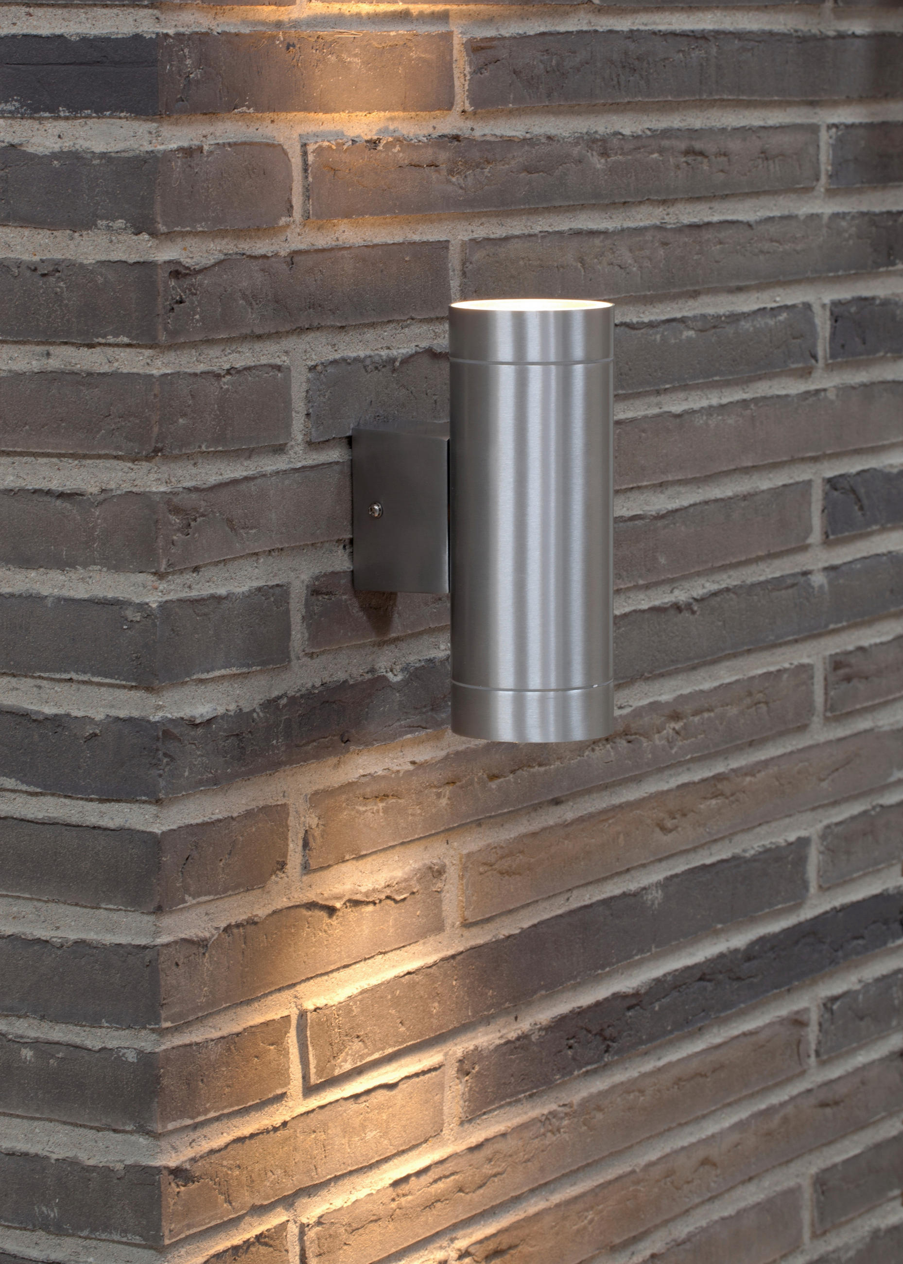 AUßENWANDLEUCHTE 7,6/19 cm   - Alufarben, Design, Metall (7,6/19cm) - Nordlux