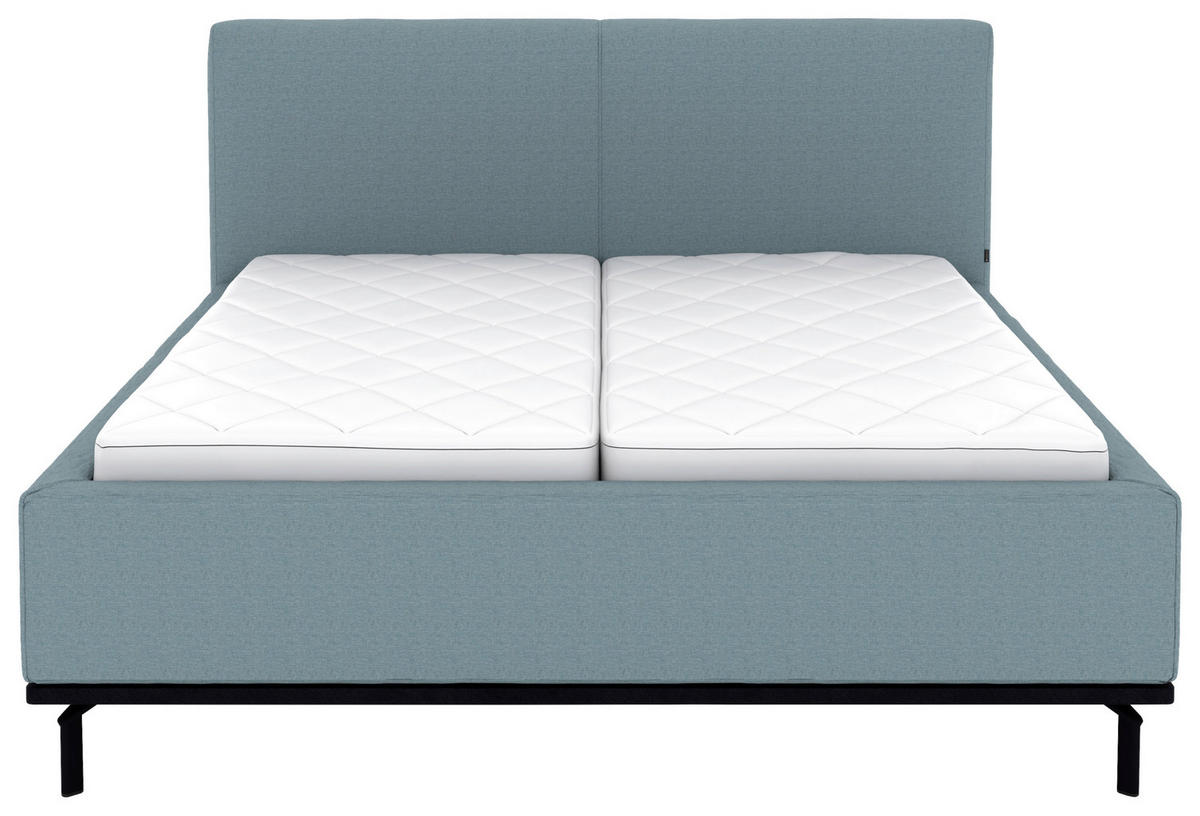 POLSTERBETT Matratze, Lattenrost, Bettkasten 180/200 cm  in Blau  - Blau/Graphitfarben, Design, Holz/Textil (180/200cm) - Musterring