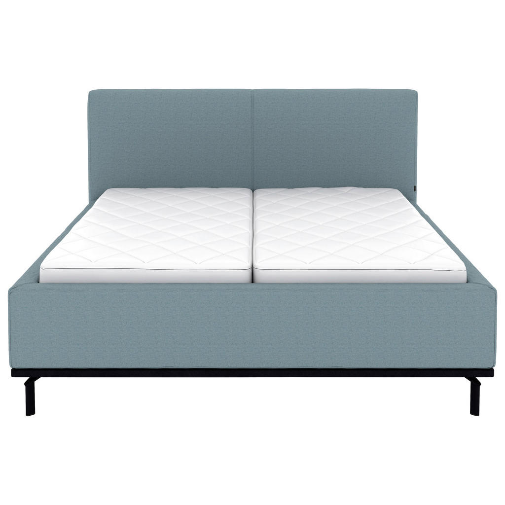 Thumbnail - Musterring Polsterbett, Blau, Textil, Birke, Buche, massiv, H2, Höhe ca. 20 cm, 180x200 cm, atmungsaktiv,Bettkasten, Lat...