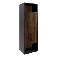 MIDISCHRANK 40,2/125,7/32 cm  - Eiche dunkel/Schwarz, Basics, Glas/Holzwerkstoff (40,2/125,7/32cm) - MID.YOU