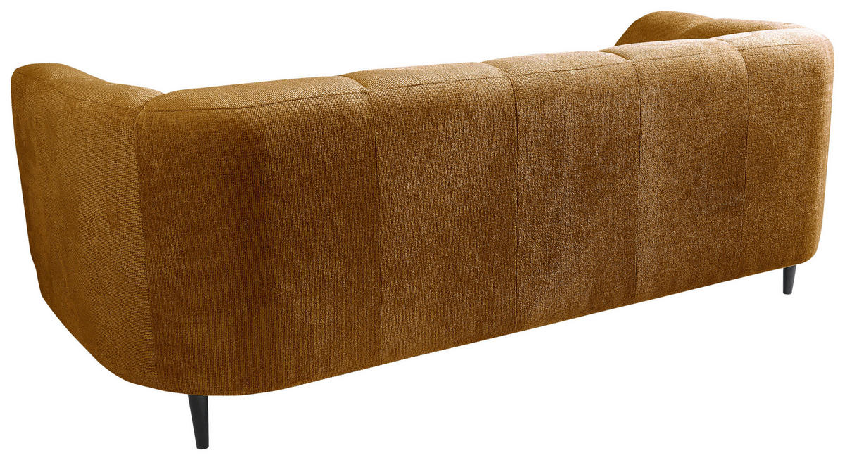 3-SITZER-SOFA in Flachgewebe Goldfarben  - Goldfarben/Schwarz, Design, Textil/Metall (226/77/106cm) - MID.YOU