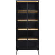 VITRINE  in Schwarz  - Schwarz, Design, Glas/Holzwerkstoff (86/204/34cm) - Hom`in