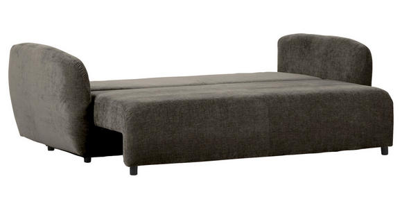 SCHLAFSOFA mit Liegefunktion, Schlafen auf Sitzhöhe, Rücken echt Flachgewebe Dunkelgrau - Dunkelgrau/Schwarz, KONVENTIONELL, Kunststoff/Textil (250/74/108cm) - Carryhome