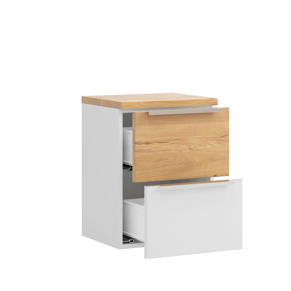 UNTERSCHRANK 40/54/35 cm   - Wildeiche/Edelstahlfarben, Trend, Holzwerkstoff/Metall (40/54/35cm) - Held