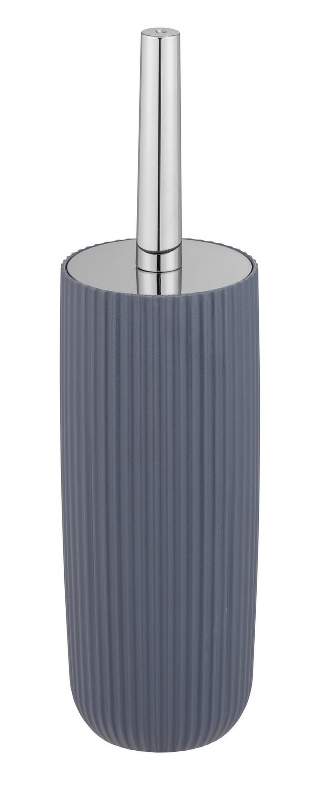 WC-BÜRSTENGARNITUR - Chromfarben/Dunkelblau, Basics, Kunststoff (10/36,5/10cm) - Wenko