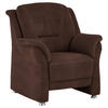 SESSEL in Mikrofaser Braun  - Beige/Alufarben, Konventionell, Textil/Metall (90/100/92cm) - Beldomo Comfort