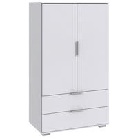 HÖG BYRÅ  81/140/40 cm 2 låda(or)  - vit/aluminiumfärg, Klassisk, metall/trämaterial (81/140/40cm) - Carryhome