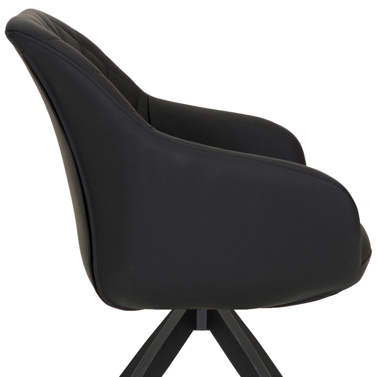 ARMLEHNSTUHL  Typenauswahl, Sitzfläche 360° drehbar, automatische Rückholfunktion  Echtleder  - Schwarz, Design, Leder/Metall (60/83/65cm) - Landscape