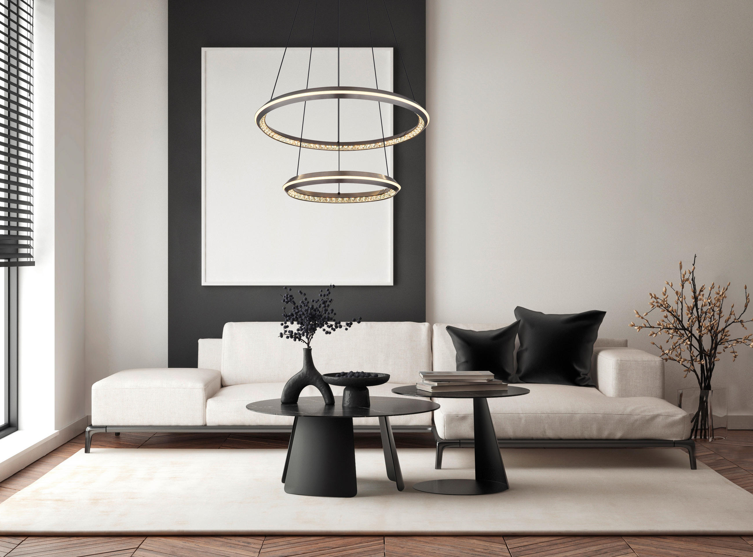 LED-HÄNGELEUCHTE 60/150 cm  - Klar/Opal, Design, Kunststoff/Metall (60/150cm) - Globo