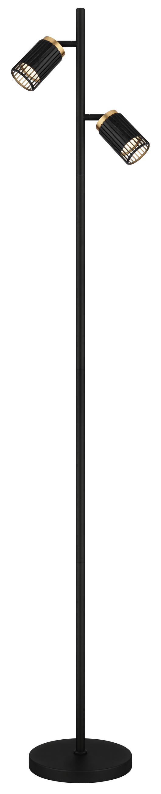 STOJACÍ LAMPA, 27,5/22/158 cm - černá/barvy zlata, Design, kov/plast (27,5/22/158cm) - Globo